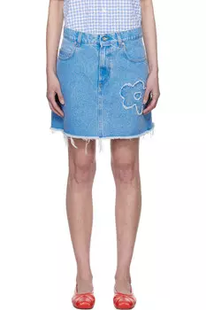 Расклешенная джинсовая мини-юбка Marni, цвет cobalt