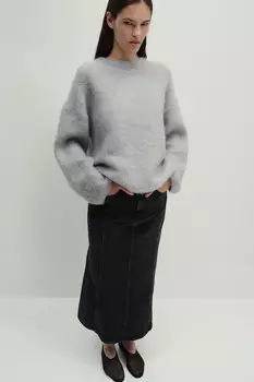 Расклешенная джинсовая юбка H&M, черный