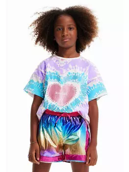 Расклешенная футболка Desigual, мультиколор