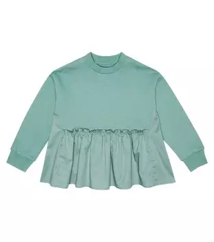 Расклешенная хлопковая толстовка Il Gufo, зеленый