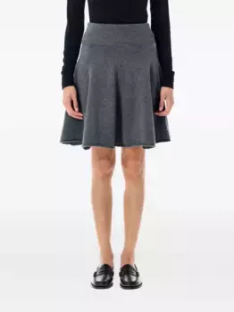 Расклешенная мини-юбка А-силуэта из ребристой ткани extreme cashmere, серый