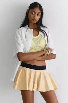 Расклешенная мини-юбка с заниженной талией Monki, черный