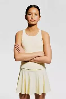 Расклешенная теннисная юбка с мягкими вставками H&M, желтый