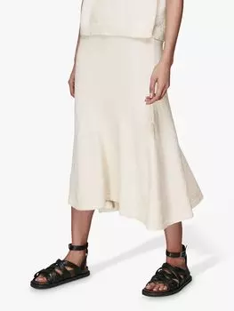 Расклешенная трикотажная юбка-миди Whistles, цвет слоновой кости