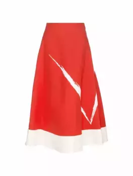 Расклешенная юбка из крепа Valentino Garavani, красный