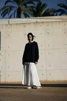 Расклешенная юбка из льняной смеси H&M, белый
