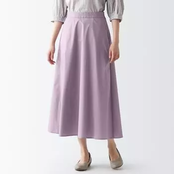 Расклешенная юбка, которая легко сохнет MUJI, светло-фиолетовый