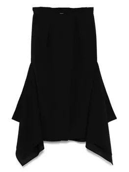 Расклешенная юбка миди Lanvin, черный