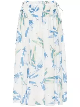 Расклешенная юбка миди с цветочным принтом Paul Smith, синий