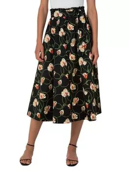 Расклешенная юбка-миди с принтом poppy Akris punto Black multi