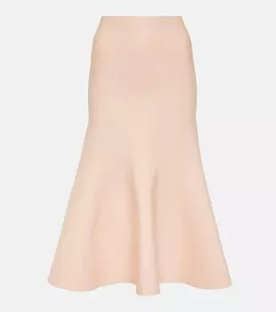 Расклешенная юбка миди с высокой посадкой Victoria Beckham, розовый