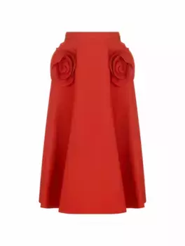 Расклешенная юбка с аппликациями Valentino Garavani, красный