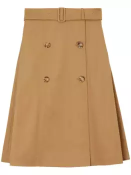 Расклешенная юбка с поясом BURBERRY, нейтральный