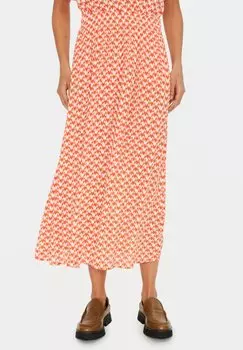 Расклешенная юбка с рисунком тигровой лилии Saint Tropez, апельсин
