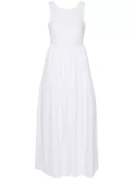 Расклешенное хлопковое платье-макси Emporio Armani, белый
