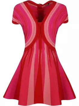 Расклешенное мини-платье Balmain, красный