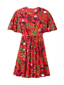 Расклешенное мини-платье Botanical Garden Greenwich Kate Spade New York, цвет Engine Red