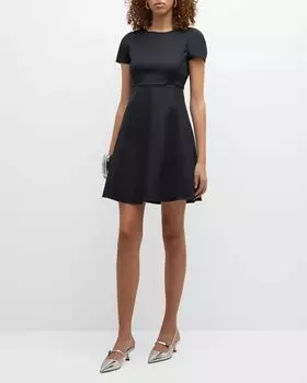 Расклешенное мини-платье с рукавами реглан Emporio Armani, цвет Navy