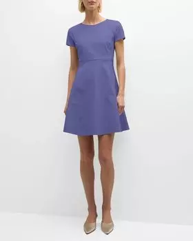 Расклешенное мини-платье с рукавами реглан Emporio Armani, цвет Deep Blue