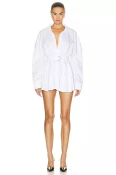 Расклешенное мини-платье Super Oversized Bf Nk Shirt Norma Kamali, белый