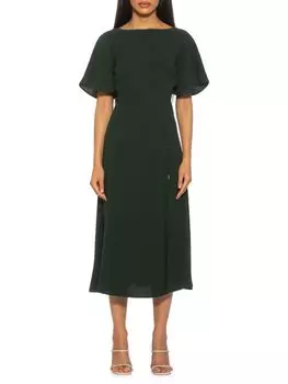 Расклешенное платье Aster с цветочным принтом Alexia Admor, изумруд