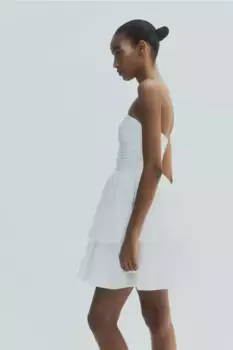 Расклешенное платье-бандо H&M, белый