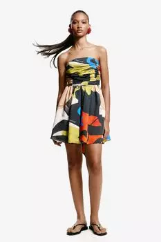 Расклешенное платье-бандо H&M, черный