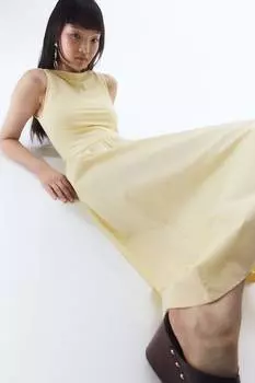 Расклешенное платье без рукавов H&M, желтый