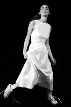 Расклешенное платье без рукавов H&M, белый