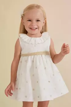 Расклешенное платье из льна Abel & Lula, белый