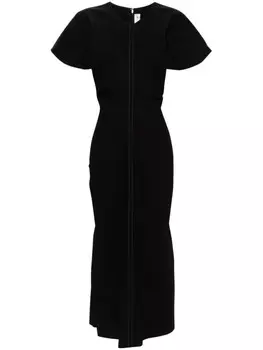 Расклешенное платье из поплина Victoria Beckham, черный