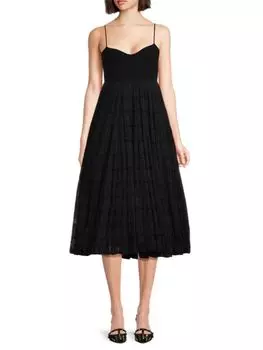 Расклешенное платье из смеси мохера Redvalentino, цвет Nero