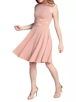 Расклешенное платье Mariela с вырезами Dress The Population, цвет Blush