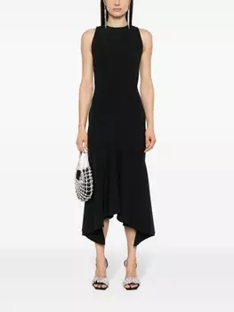 Расклешенное платье макси со швами Alexandre Vauthier, черный