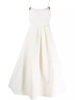 Расклешенное платье миди Audra с кристаллами Sachin & Babi, белый