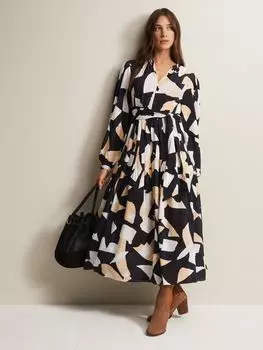 Расклешенное платье миди Callie с абстрактным принтом Phase Eight, мульти