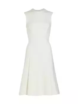 Расклешенное платье миди из смесовой шерсти Proenza Schouler, экрю