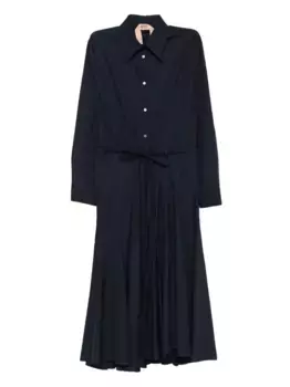 Расклешенное платье миди на пуговицах N21, синий