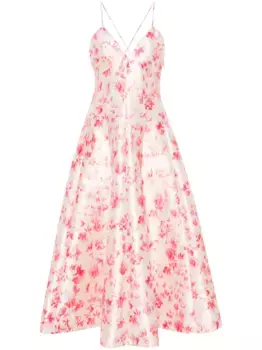 Расклешенное платье миди с цветочным принтом Philosophy Di Lorenzo Serafini, желтый