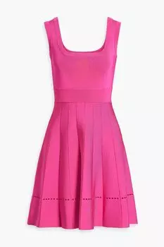 Расклешенное платье мини с бандажной повязкой, вырезанной лазером HERV LGER, фуксия