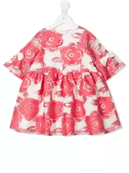 Расклешенное платье с цветочным принтом Hucklebones London, красный