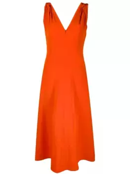 Расклешенное платье с драпировкой VICTORIA BECKHAM, оранжевый
