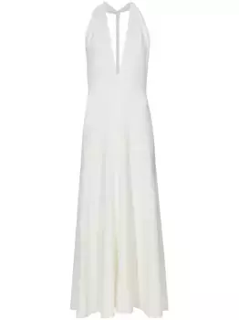 Расклешенное платье с глубоким V-образным вырезом Proenza Schouler, белый