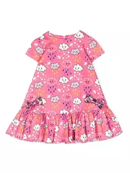 Расклешенное платье с графичным принтом Simonetta, розовый