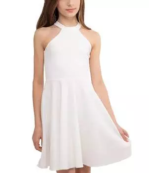 Расклешенное платье с лямкой на бретельках Un Deux Trois для больших девочек 7–20 лет, слоновая кость