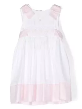 Расклешенное платье с отделкой в полоску Patachou, белый