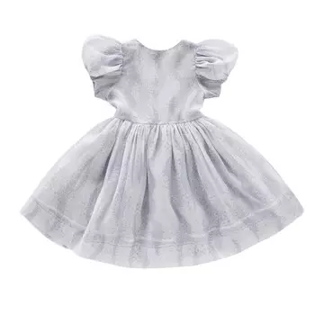 Расклешенное платье с пышными рукавами Omamimini, серый