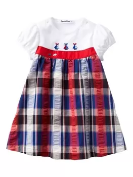 Расклешенное платье с вышивкой Familiar, красный