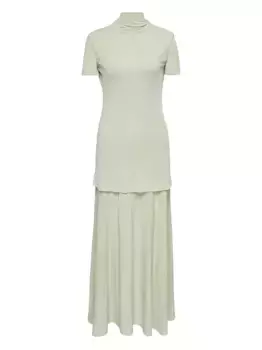 Расклешенное платье с высоким воротом JIL SANDER, зеленый