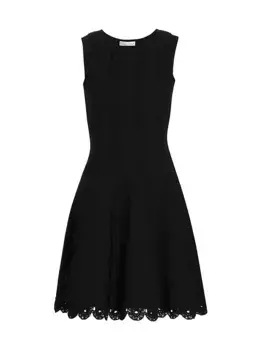 Расклешенное платье с зубцами Oscar De La Renta, черный